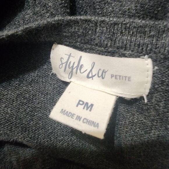 Style & Co Gray Ruffle Sleeve Sweater (PM) - Picture 6 of 6